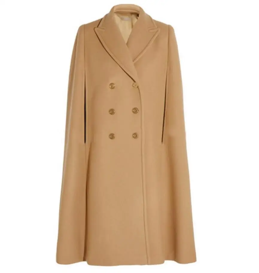 Женское свободное пончо в английском стиле осенне зимняя теплая куртка из