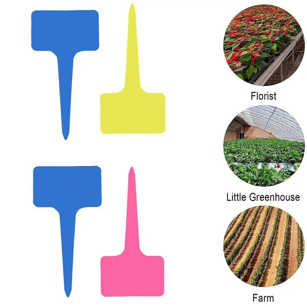 

100pcs/set T-Shape Plant Labels Vegetable Flower Classification Tags Plastic Waterproof Markers Home Garden Plants Supplies