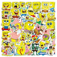 50pcs spongebobs anime cartoon graffiti stickers luggage skateboard decorative diy cute stickers christmas gift kids toys
