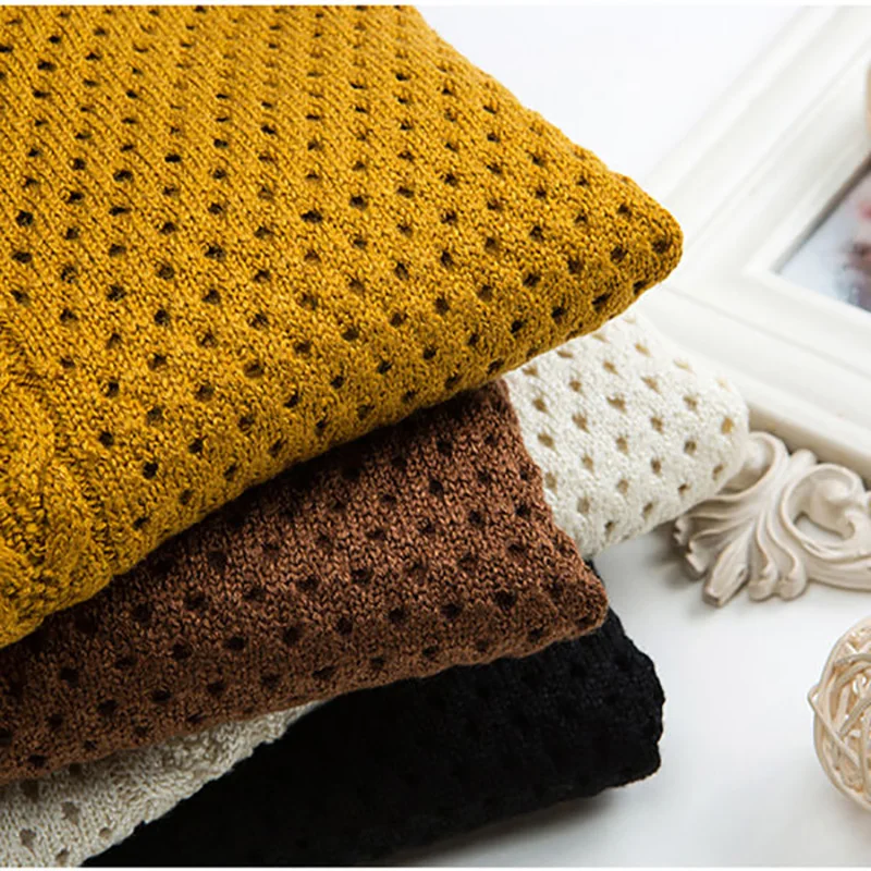 

Spring Autumn Style Knitted Sweater Pullover Lady Casual Turn-down Collar Long D97 Sleeve Knitted Pullover ZZ0917