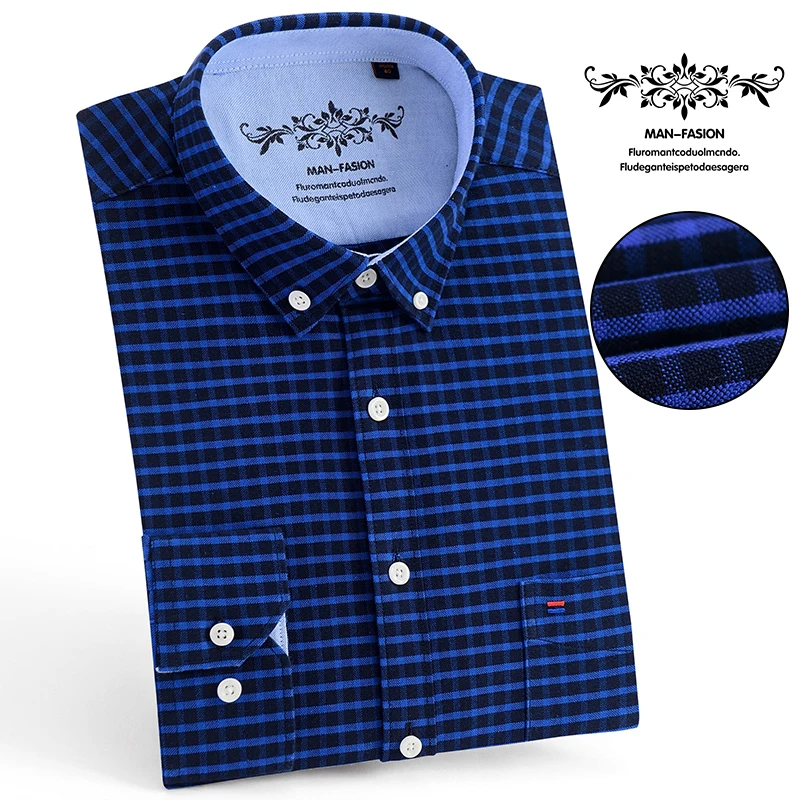 Рубашка Aoliwen мужская с длинным рукавом брендовая блуза из ткани Оксфорд