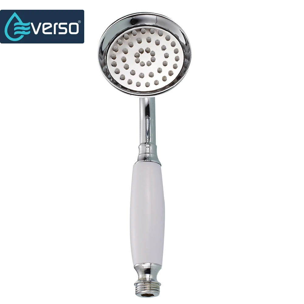 

EVERSO Brass Water Saving Shower Head Ceramic Handle Shower Rain Spray Shower Head Faucet For Bathroom Accessories