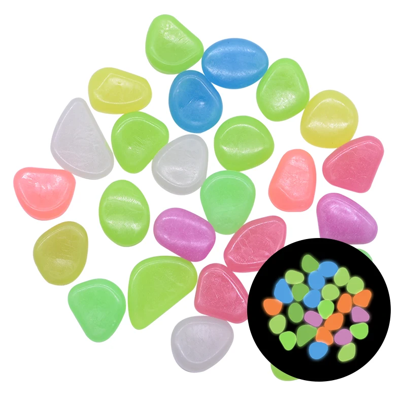 

50/100pcs Glow in the Dark Garden Pebbles Glow Stones Rocks for Walkways Garden Path Patio Lawn Garden Yard Decor Luminous Stone