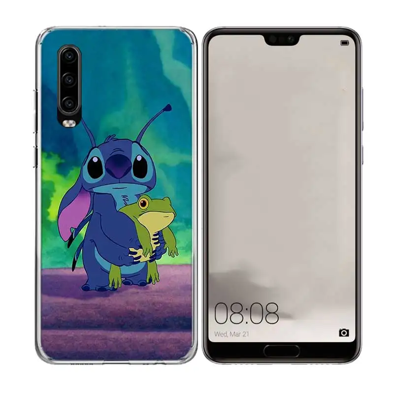 Силиконовый чехол на заднюю панель с изображением Стича из мультфильма для huawei P30