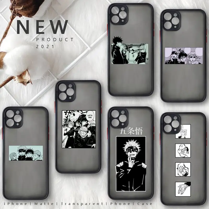 

Jujutsu Kaisen Satoru Gojo anime Phone Case matte transparent For iphone 7 8 11 12 plus mini x xs xr pro max cover
