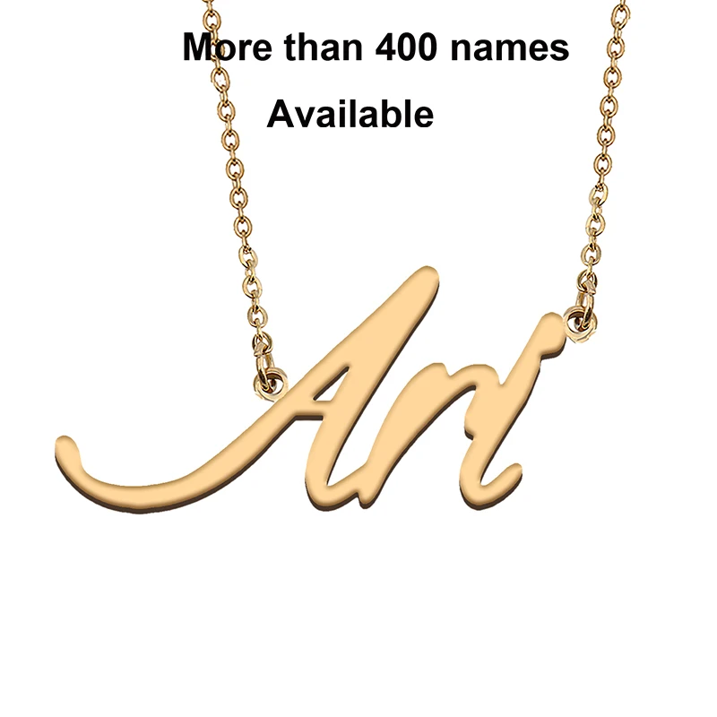 

Cursive Initial Letters Name Necklace for Ari Birthday Party Christmas New Year Graduation Wedding Valentine Day Gift