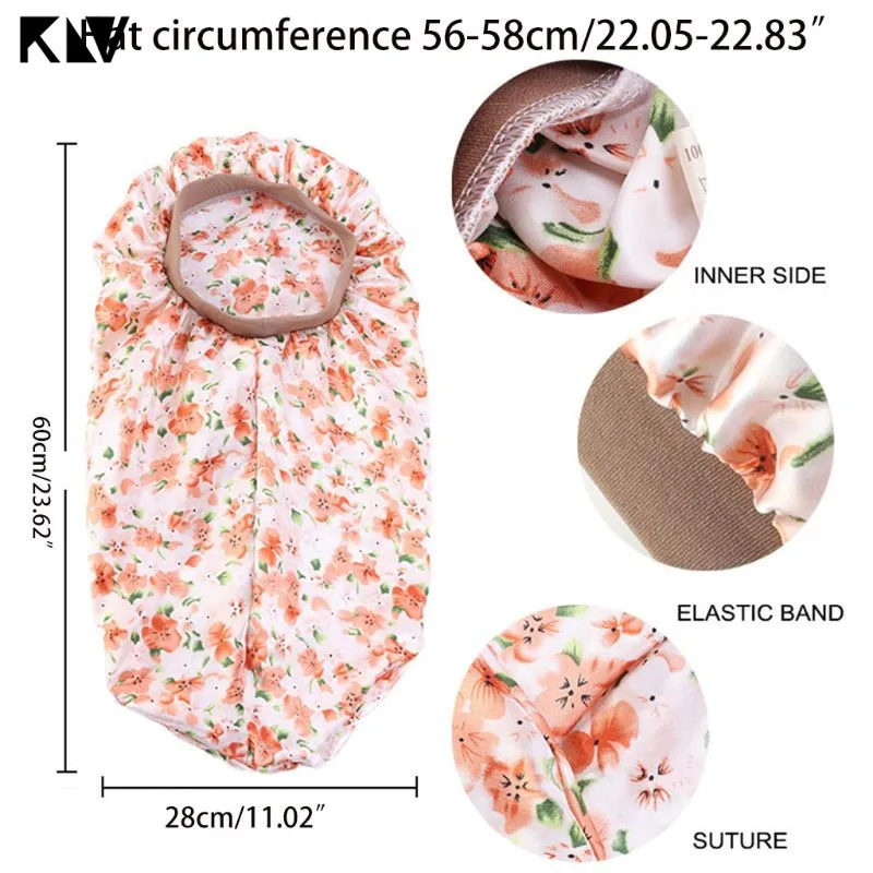 Женская сверхдлинная Атласная шапочка шапка для сна цветная эластичная повязка