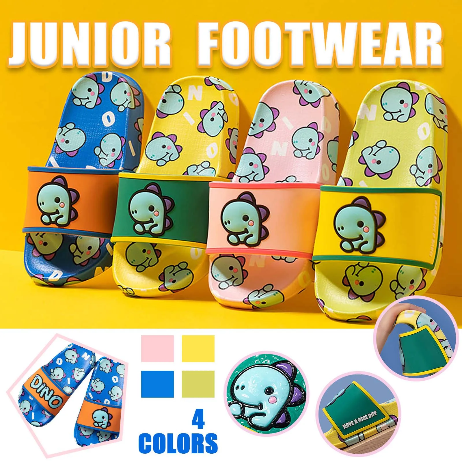 

3-10 year children slipper Summer Boys And Girls PVC Little Dinosaur Non-slip Children's Slippers sandalias niña verano