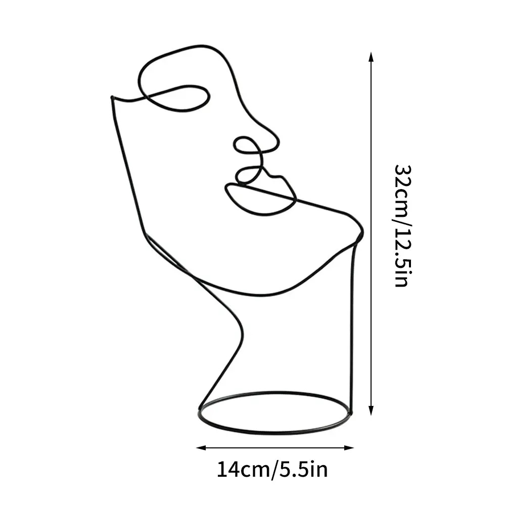 

Nordic Abstract Character Sculpture Metal Abstract Black Line Thinker Figurines Art Home Office Table Decor Statue Gift ornament