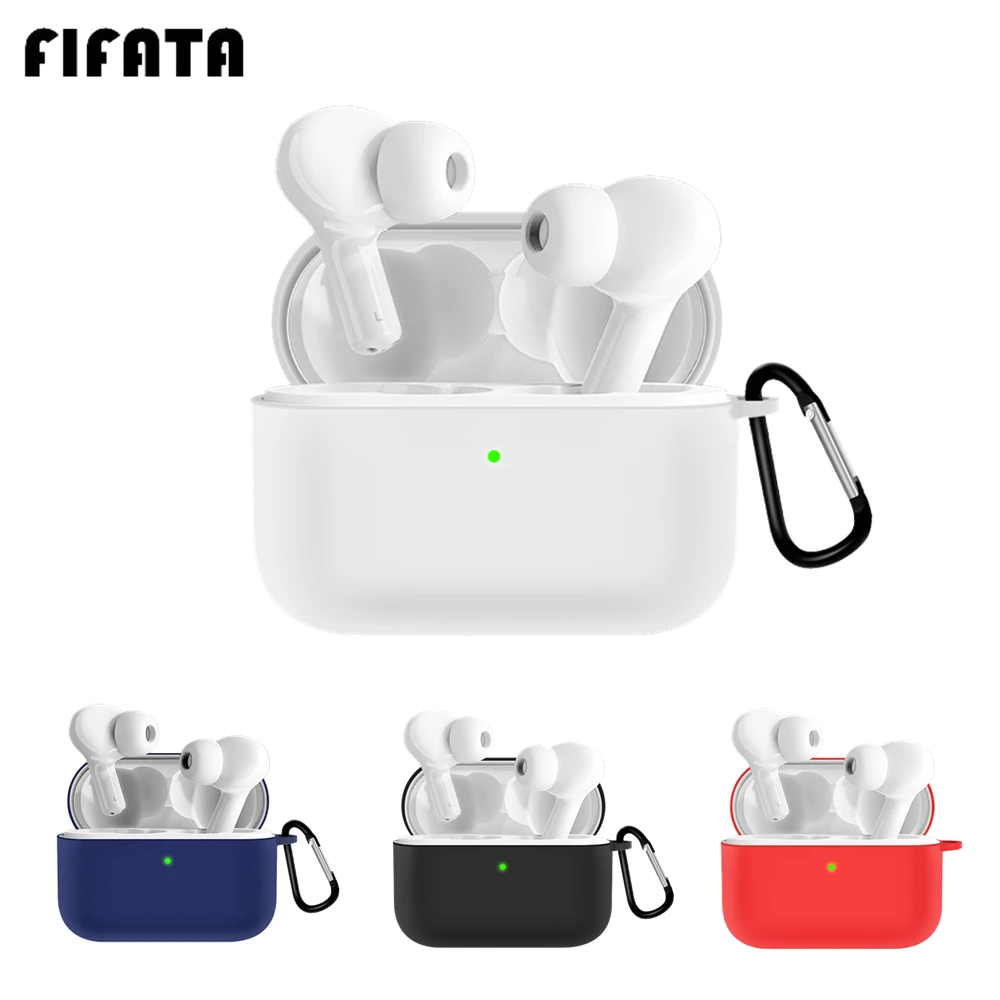 Силиконовый чехол для наушников FIFATA Huawei Honor Earbuds X1 TWS Bluetooth защитный с крючком