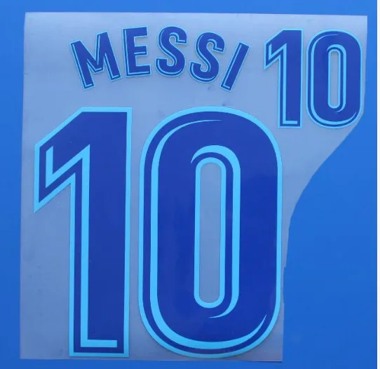 18 Домашняя печать Messi SUAREZ Neymar A. Iniesta SERGIO PIQUE nameset горячая штамповка футбольная нашивка значки - Цвет: Blue 10 Messi