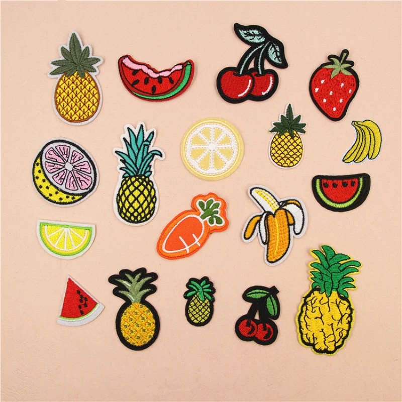 18 шт. вышитая наклейка с фруктами ананас арбуз вишня клубника|Заплатки| |