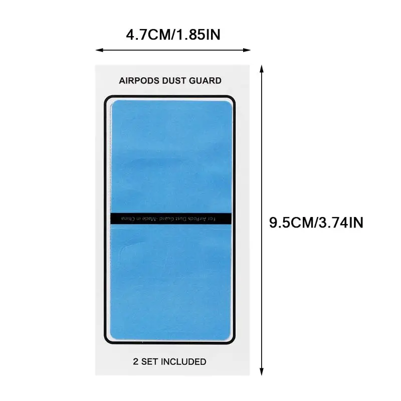 

2 Pairs Dust Guard Protective Sticker Earphone Case Shell Skin Dust-proof for Apple Airpods Charging Box
