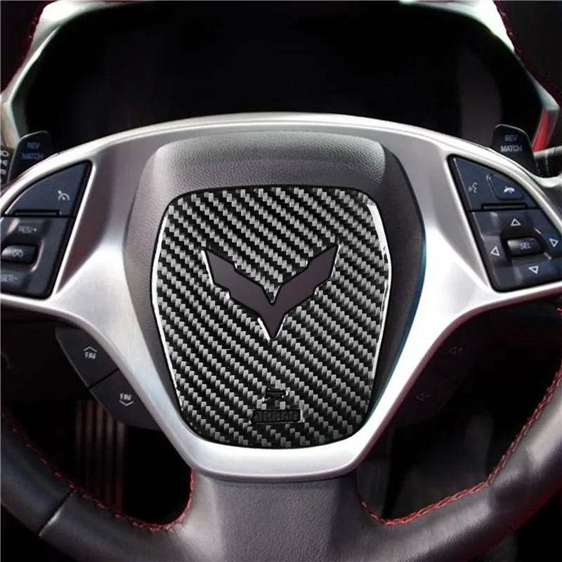 

Автомобильная наклейка на руль для Chevrolet Corvette C7 2014-2019, логотип панели, отделка, наклейка из углеродного волокна, стильные аксессуары