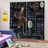 Retro curtains 3D Blackout Curtains For Living room Bedding room Drapes Cotinas para sala