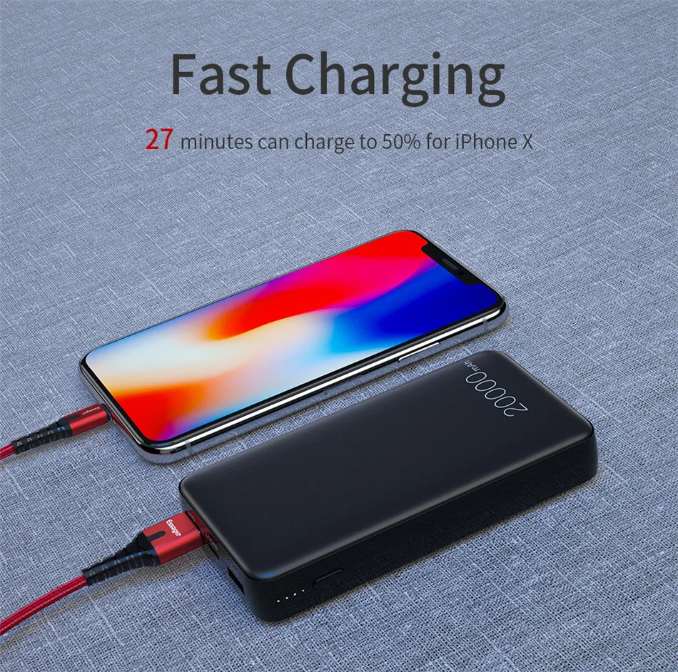 Портативное зарядное устройство Essager 20000 мА/ч для быстрой зарядки 3,0 USB C PD 20000 мА/ч для iPhone 11 Pro Max Xiaomi Mi 9 8