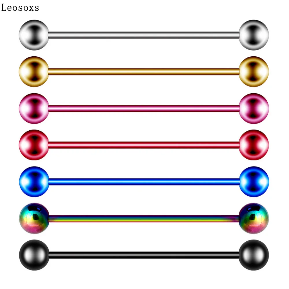 

Leosoxs 2 piece Hot sale 7 color long bar ear bone nail ear piercing jewelry