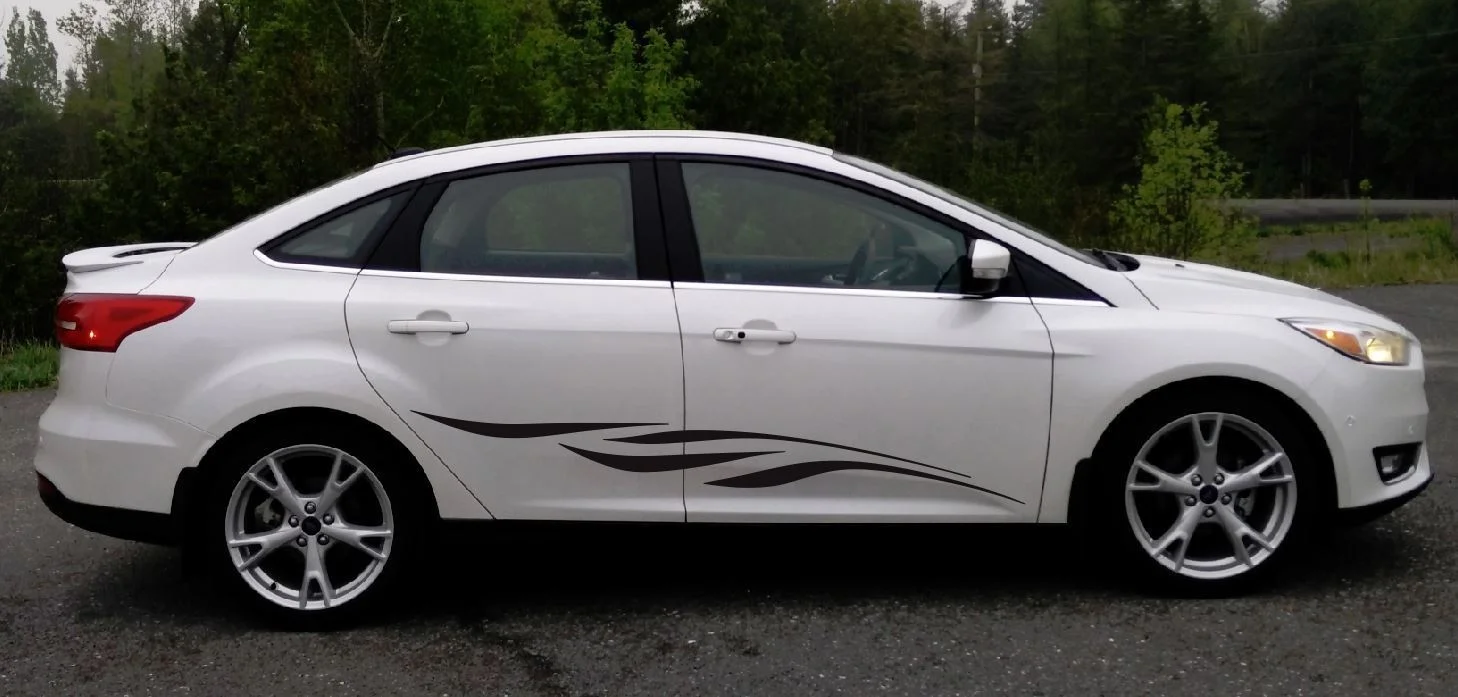 

For 2Pcs Rush2 Decal Vinyl All cars Suv Sedan Hatchback Graphic Sticker Stripe