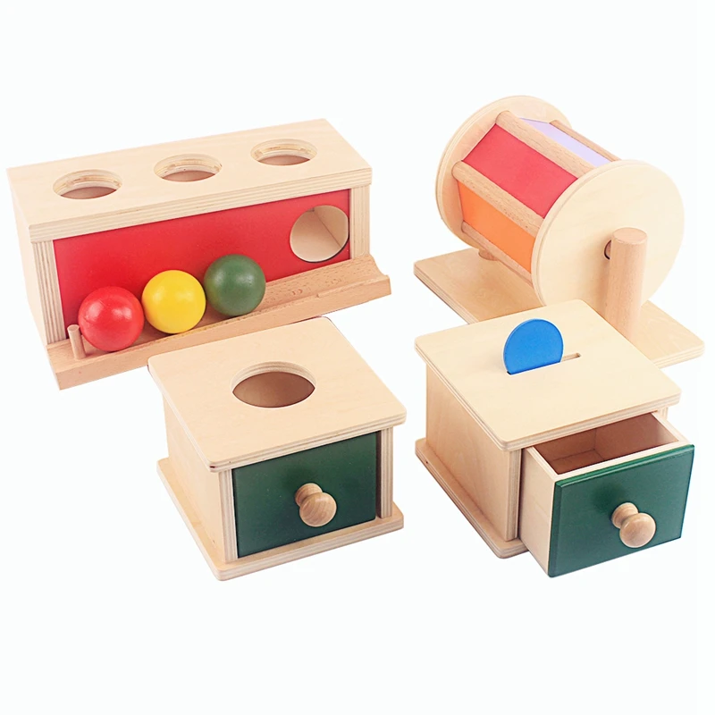 montessori materials spinning drum match piggy coin box permanent box round rectangular box sensory toys for toddlers ic class free global shipping