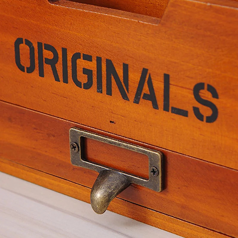 

Hot Wooden Storage Box Letter Rack Vintage Holder Post Mail Paper Card Organizer for Home Office FQ-ing