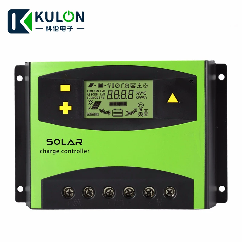 PWM контроллер солнечной энергии 20A 30A 40A 50A 60A 12v 24V 48V электрический ток Дисплей свет лампа с напряжением тока контроллер заряда