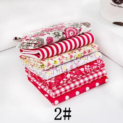 2 7pcs 25X25cm 25x25 см или 10x10 см хлопчатобумажная ткань с принтом для шитья стеганые ткани для лоскутного рукоделия аксессуары ручной работы T7866 - Цвет: 2 7pcs 25X25cm