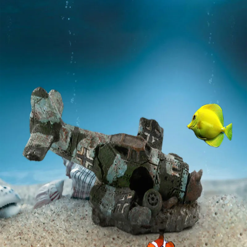 

Aquarium Decoration Simulation Aircraft Fish Tank Landscaping Environmental Protection Resin Decorative Aquarium Accessories