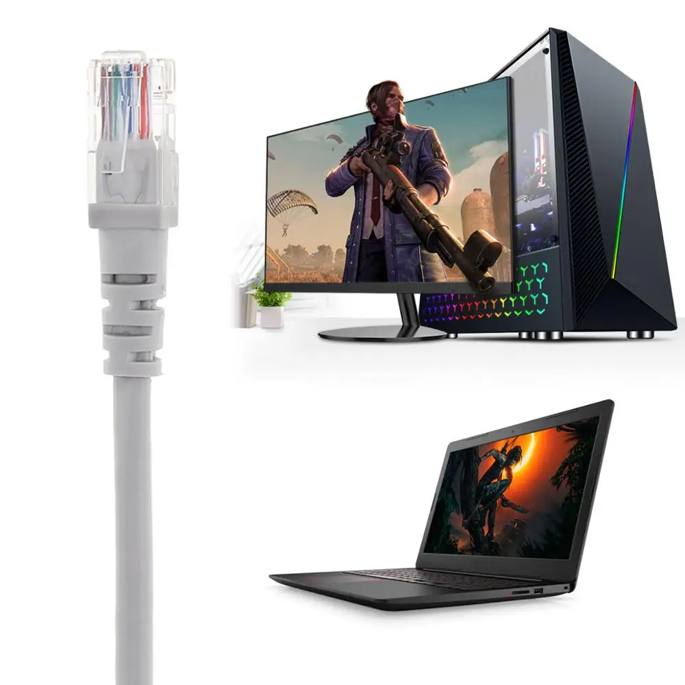 Кабель Ethernet CAT6 из чистой меди высокой скорости 8P8C Круглый провод RJ45 сетевой