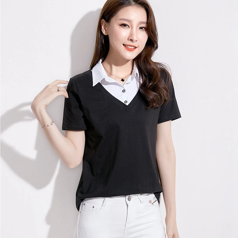 Женская рубашка поло 99% хлопок хлопковая с воротником черная розовая серая