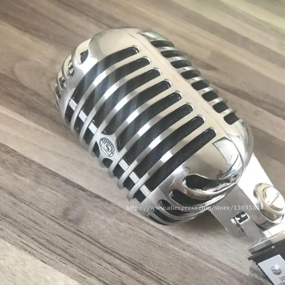 Металлический Профессиональный ретромикрофон 55 sh II Классический проводной