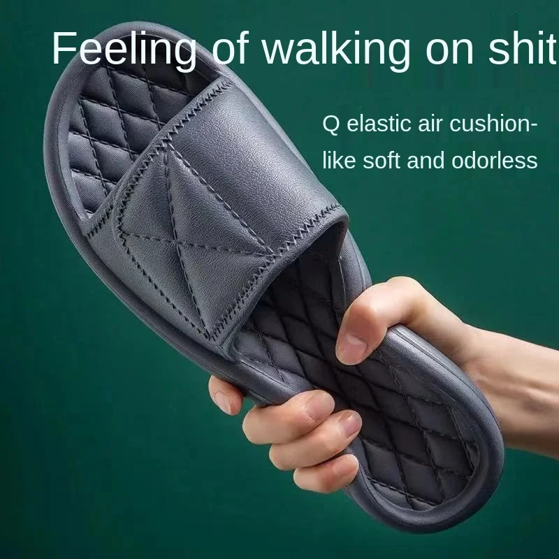 

Мужские шлепанцы для дома, летняя модель 2021, искусственная кожа, Эва, домашняя одежда, для ванной комнаты, нескользящая Мягкая подошва, для о...