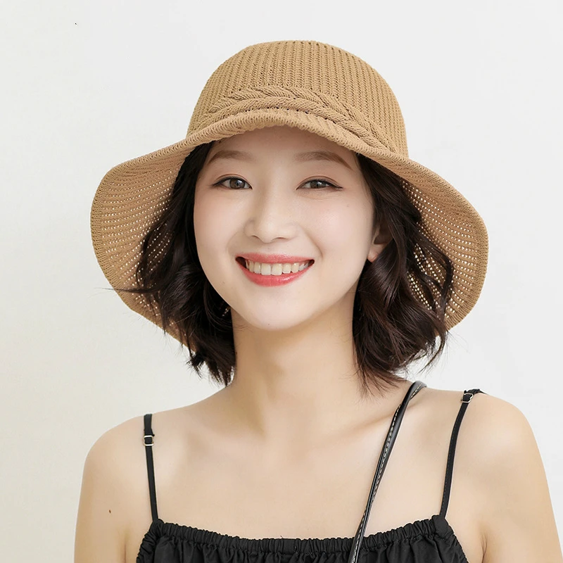 Летняя новая молочная шелковая дышащая Рыбацкая шляпа Женская японская складная