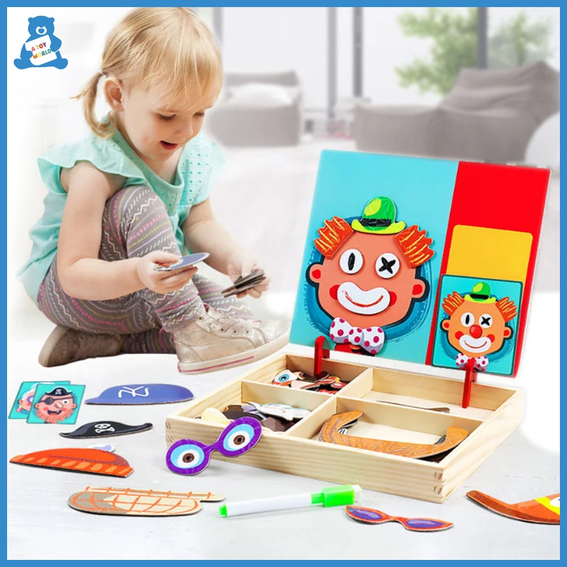 Магнитные 3D головоломки Монтессори Развивающие деревянные - Цена: 1 486,53 руб.