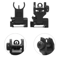 tactical black rail sights set iron low flip up frontrear folding sight for outdoor rifle hunting accessories