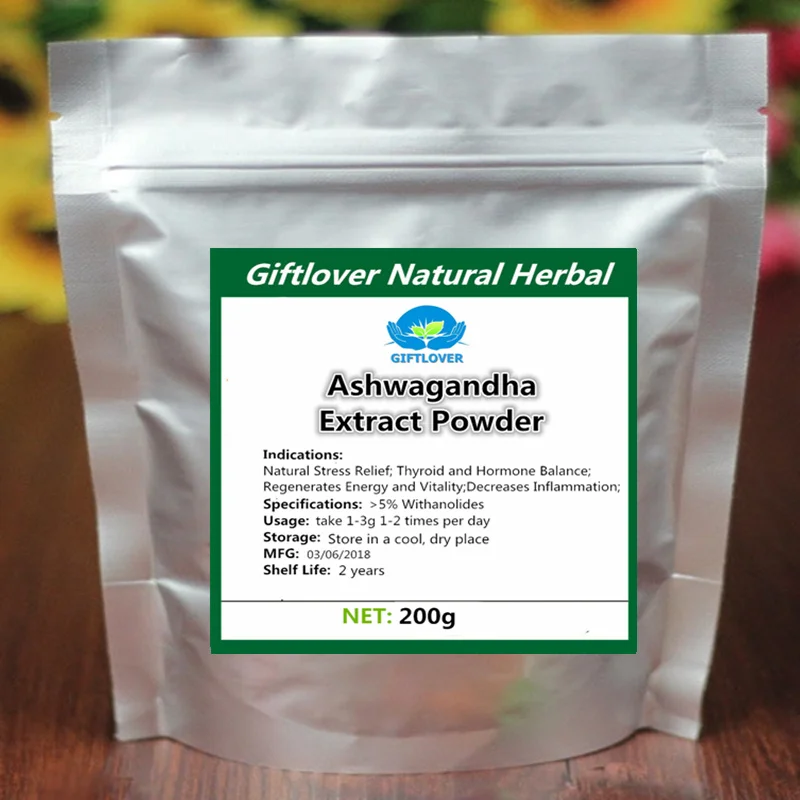 Чистый оригинальный порошок экстракта корня Ashwagandha с 5% витанолидами здоровая