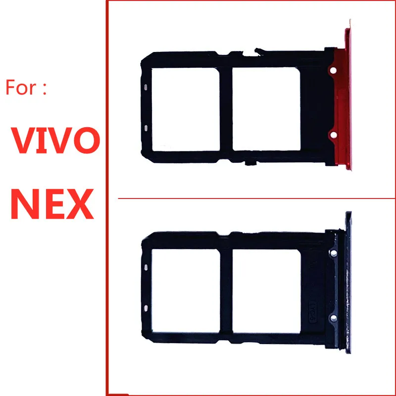 

1pcs Sim Card Tray Holder For VIVO NEX Sim Micro Reader Card Slot Adapters For NEX Card Socket Repair Parts