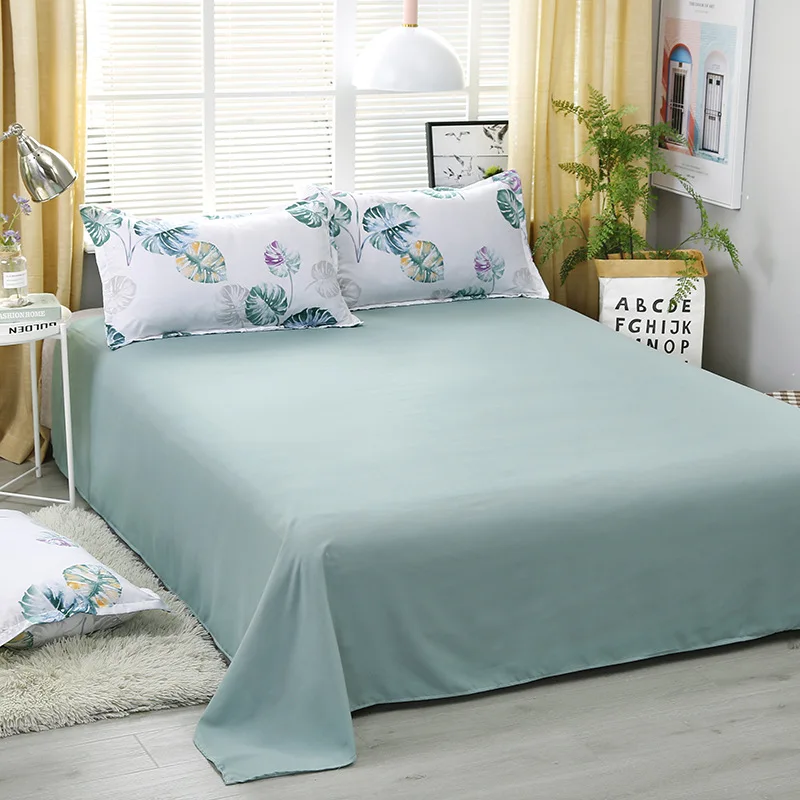 Комплект постельного белья в пасторальном стиле с пододеяльником и принтом