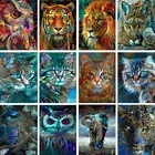 Набор для рисования по номерам на холсте животные, граффити, цветы, кошка, Лев