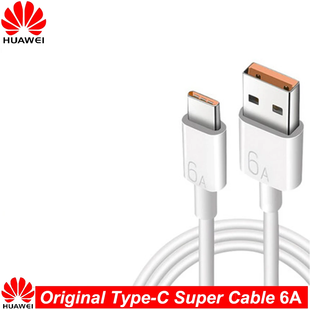 USB-кабель для Huawei 6A зарядка с суперзарядкой типа C Nova 7 6 Mate 40 30 20 P40 P30 Pro Honor 30S 8 Se 66 Вт -