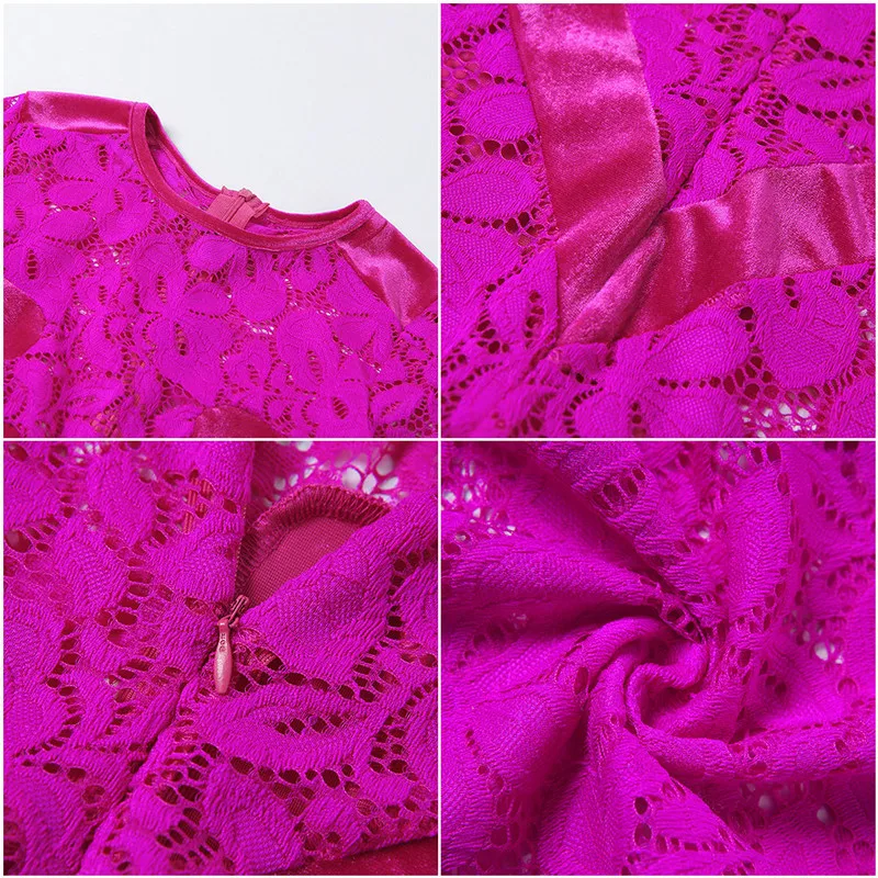 

Sibybo Floral Lace Sexy Hollow Out Jumpsuit Women Long Sleeve Patchwork Velvet Jumpsuits Spring Femme Fitness Rompers Overalls