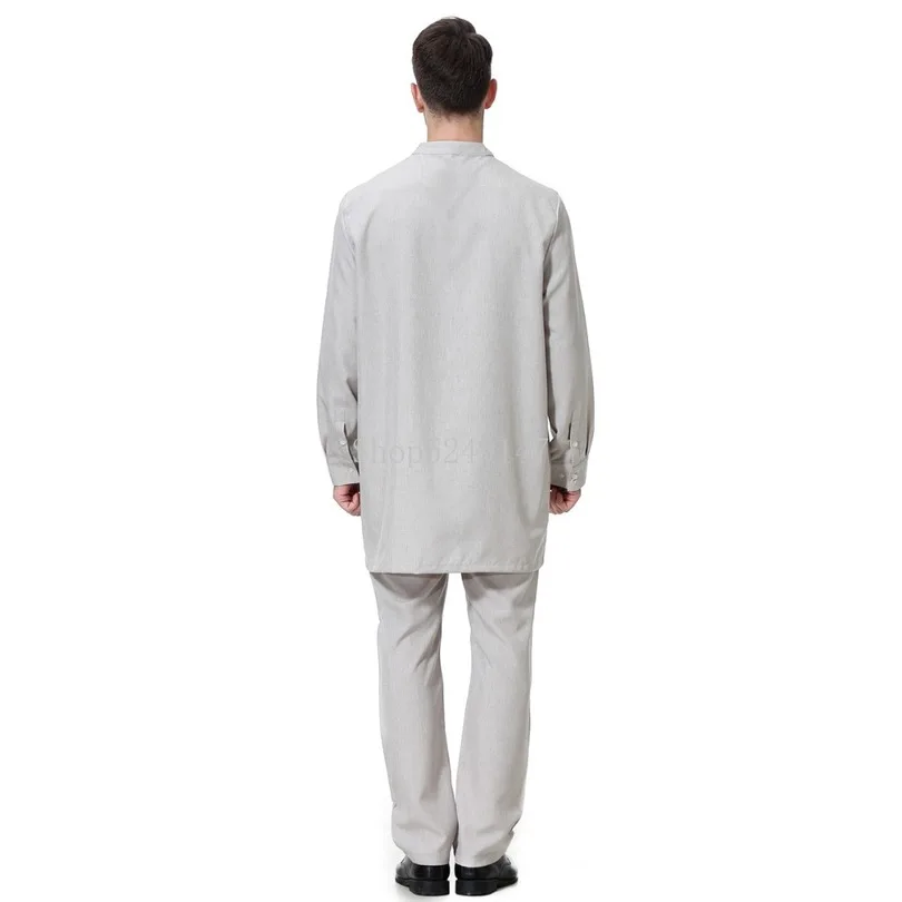 Muslim Clothing For Mens Male O-Neck Long Sleeve Kaftan Jubba Thobe White Abaya Arab clothing Man Islamic clothing Ropa Arabe