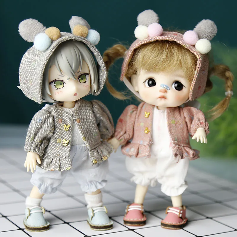 Детская одежда ob11 Одежда для кукол bjd милый комбинезон с зайчиком куртка повязка
