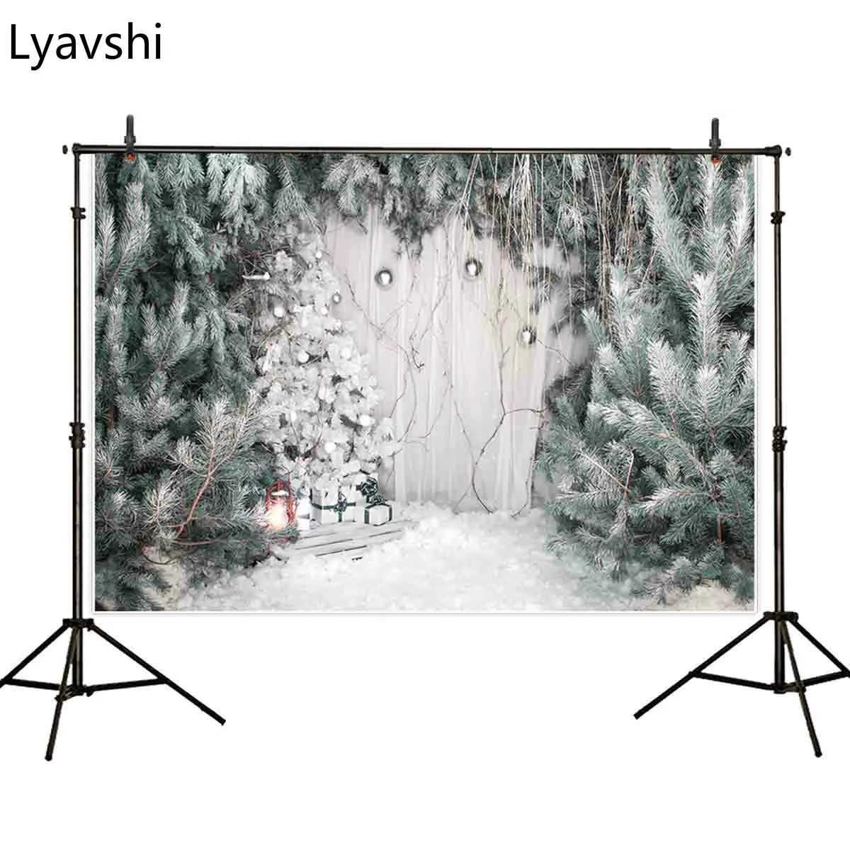 

Lyavshi Новый год Фестиваль фон обои рисунком елки фоновые Декорации для фотосъемки подарок Белоснежка Вечерние