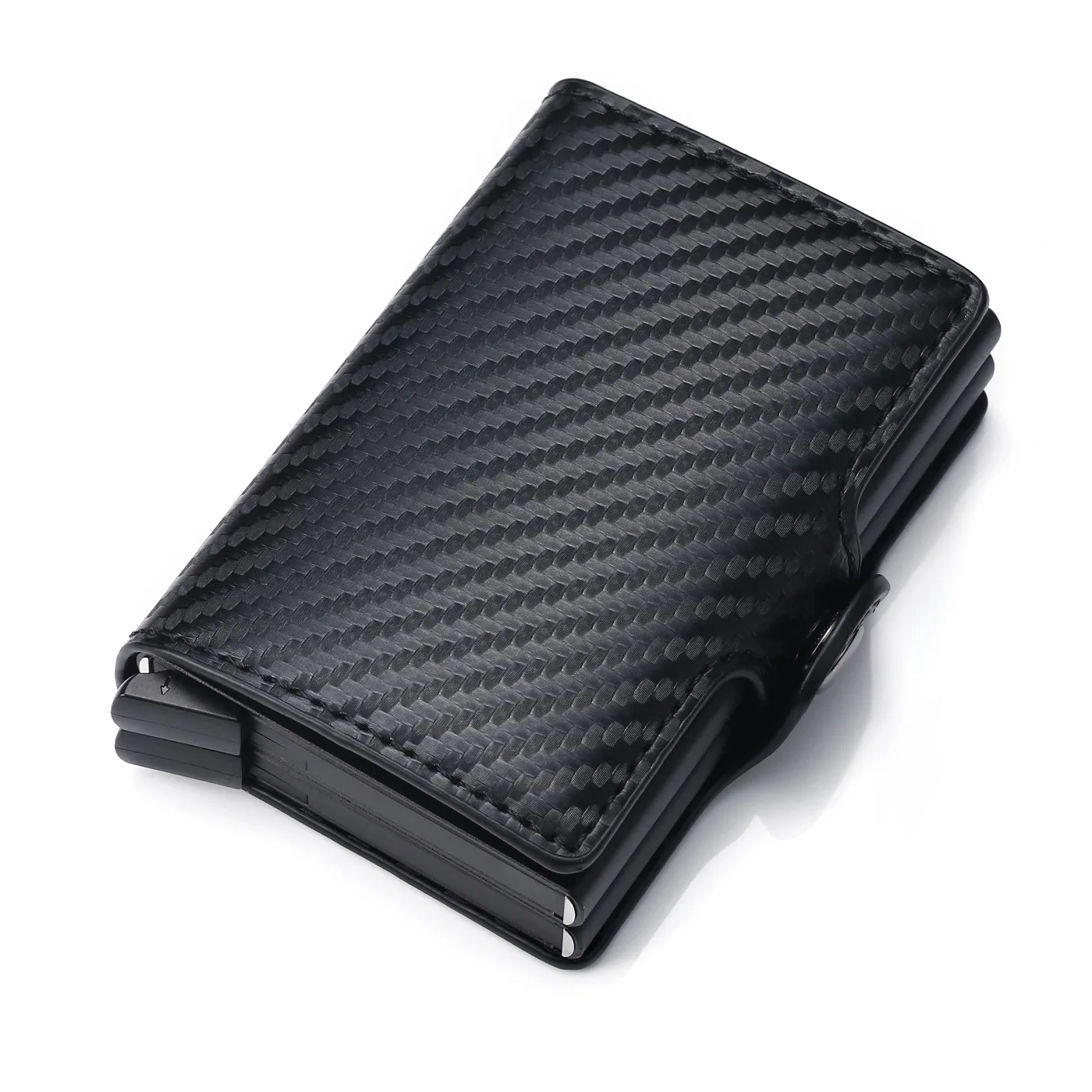 

Classic Leather Men Wallet ID Credit Card Holder for Men Aluminium Card Holder Purse Male Rifd Two Layers Men Bank Card Wallets