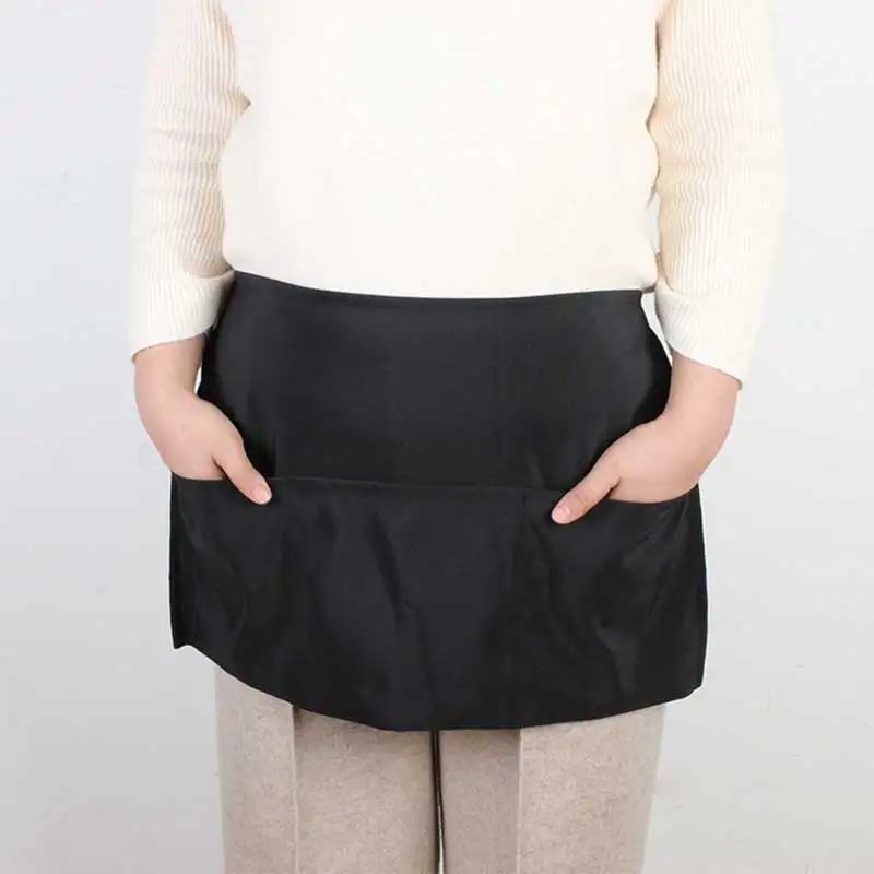 

Black Waist Half Short Apron with Pockets Restaurant Waiters Waitress Chef Apron Kitchen Accessories NEW