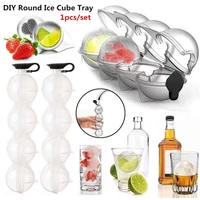 2021 new ice maker 4 holes mold food grade soft mold sphere silicone eco friendly useful kitchen tool for whiskey cocktail bar