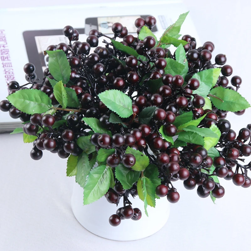 Шелковые ягодный Искусственный Декоративный букет черники Мини Искусственные