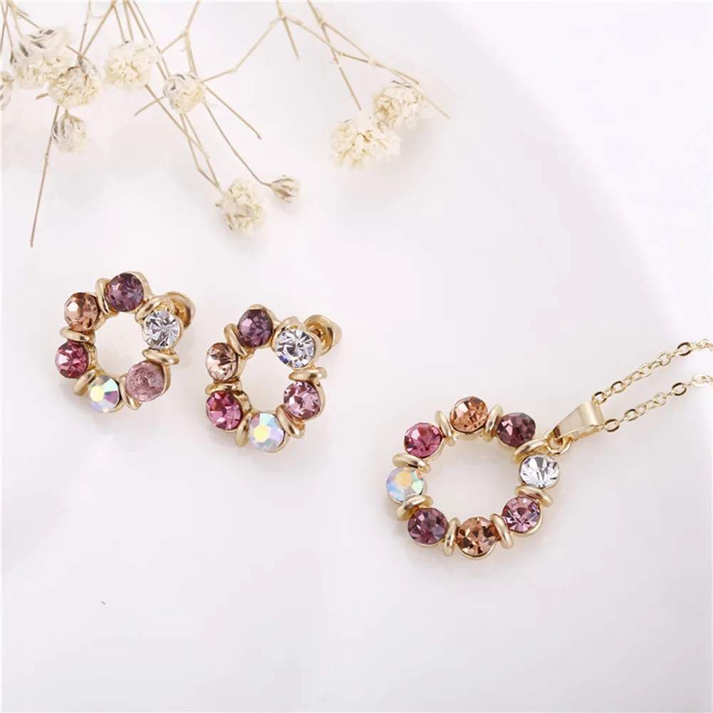 Женский комплект ювелирных изделий в виде Круга разноцветный ювелирный набор