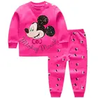 Одежда для новорожденных, комплект нижнего белья из чистого хлопка для мальчиков и девочек, детские осенние брюки, домашняя одежда для новорожденных