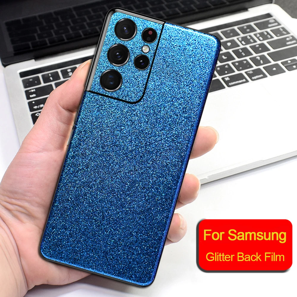Блестящая блестящая пленка для Samsung Galaxy S21 Ultra S20 S10E S10 S9 кожаная задняя крышка Note 10
